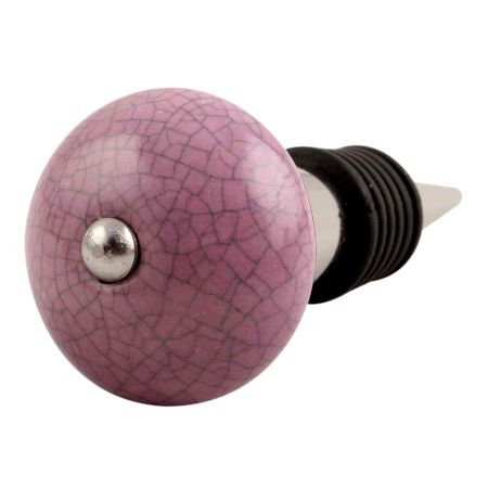 Light Purple Crackle Ceramic Wine Stopper 